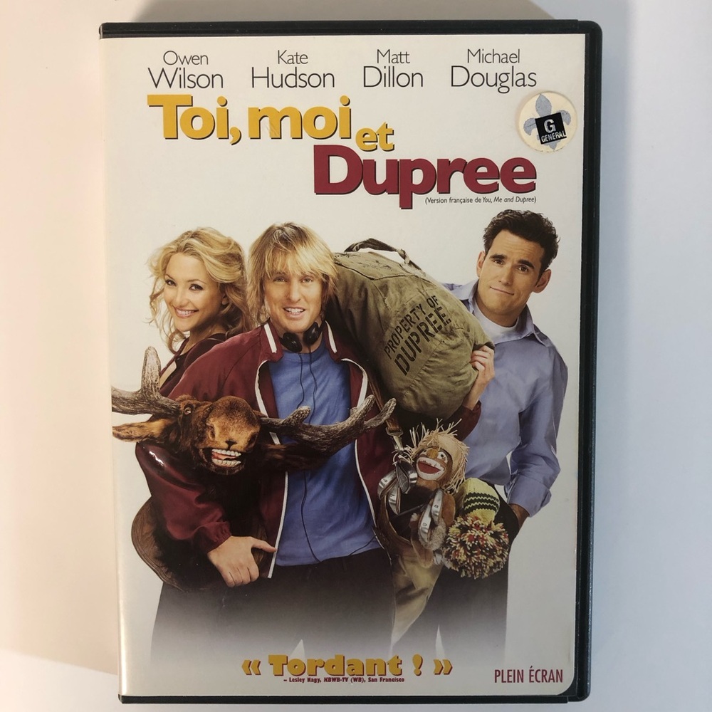 Toi, moi et Dupree DVD - version française de You, Me and Dupree DVD